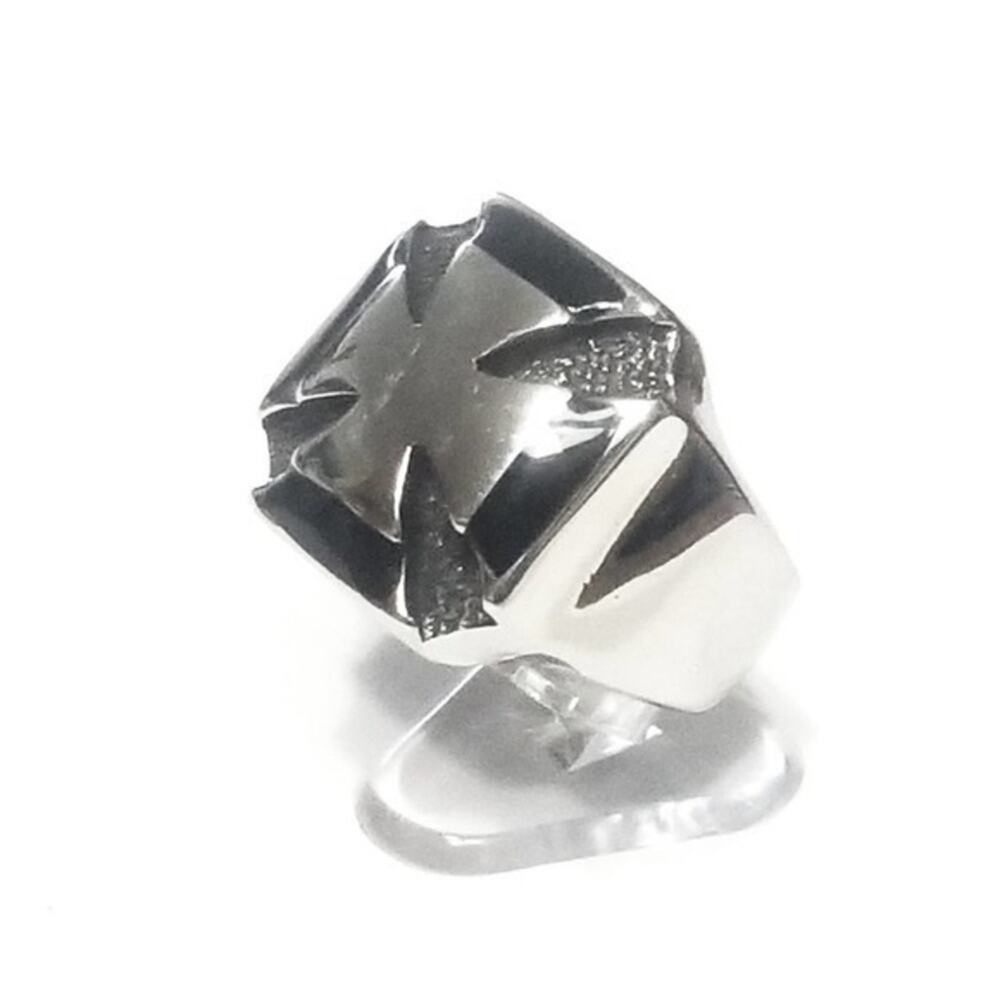 316L stainless steel biker cross hypoallergenic tarnish resistant ring size 9 - Picture 2 of 3